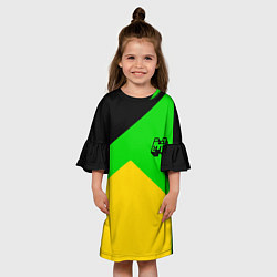Платье клеш для девочки Minecraft geometry, цвет: 3D-принт — фото 2