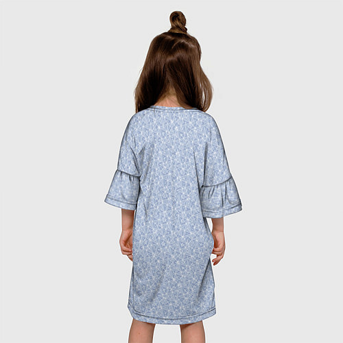 Детское платье Светлый серо-голубой в мелкий рисунок / 3D-принт – фото 4