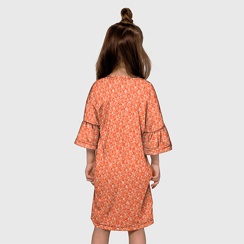 Детское платье Оранжевый мелкий рисунок / 3D-принт – фото 4