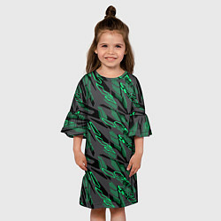 Платье клеш для девочки Абстрактный камуфляжный узор, цвет: 3D-принт — фото 2