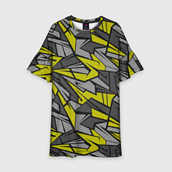 Платье клеш для девочки Абстрактный камуфляжный узор, цвет: 3D-принт
