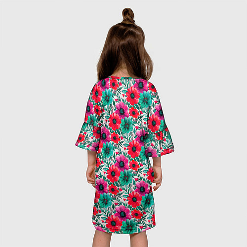 Детское платье Анемоны цветы яркий принт / 3D-принт – фото 4