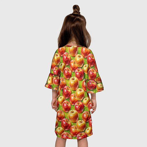Детское платье Вкусные яблоки паттерн / 3D-принт – фото 4