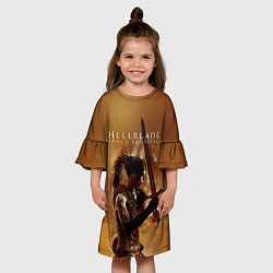 Платье клеш для девочки Game Hellblade, цвет: 3D-принт — фото 2