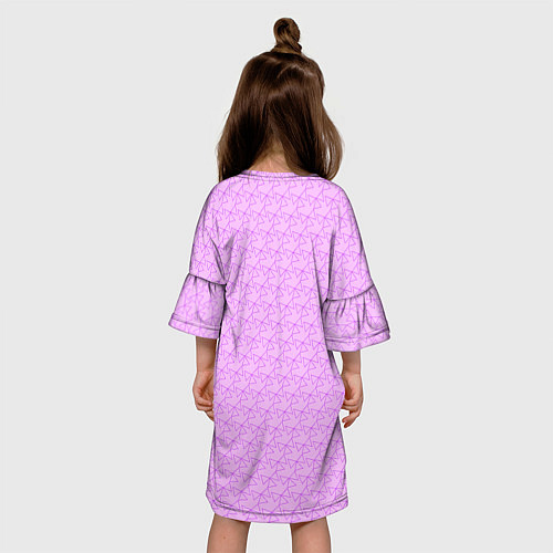Детское платье Розовый паттерн розовые бантики / 3D-принт – фото 4