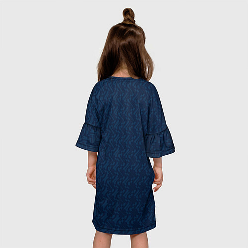 Детское платье Тёмный синий текстурированный однотонный / 3D-принт – фото 4