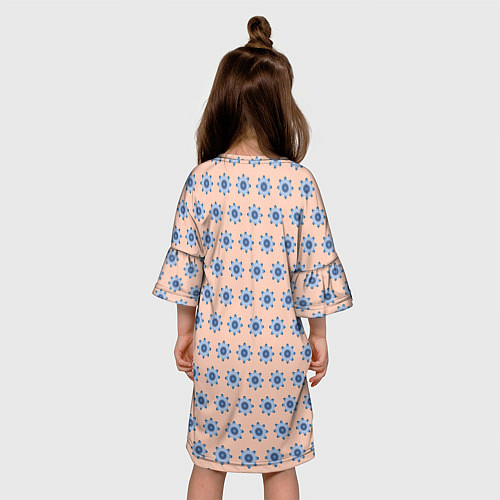 Детское платье Бежевый паттерн шестеренки / 3D-принт – фото 4