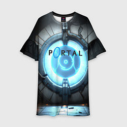 Платье клеш для девочки Portal logo game, цвет: 3D-принт