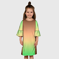 Платье клеш для девочки Фисташковый комбинированный градиент, цвет: 3D-принт — фото 2