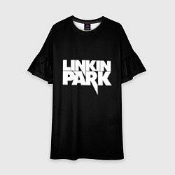 Платье клеш для девочки Lnkin park logo white, цвет: 3D-принт