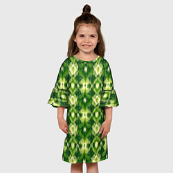 Платье клеш для девочки Ромбовидный орнамент, цвет: 3D-принт — фото 2