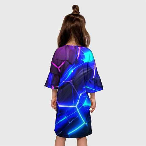 Детское платье Микс разломленных плит и неоновое свечения / 3D-принт – фото 4