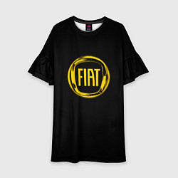 Платье клеш для девочки FIAT logo yelow, цвет: 3D-принт