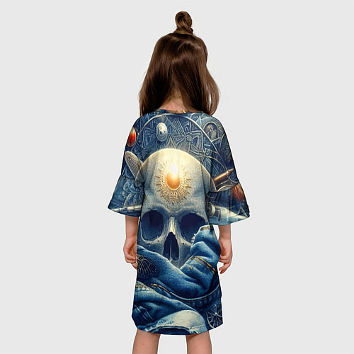 Детское платье Авангардная композиция с черепом - нейросеть / 3D-принт – фото 4