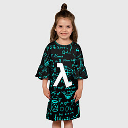 Платье клеш для девочки Half life matematic freeman, цвет: 3D-принт — фото 2