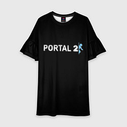 Платье клеш для девочки Portal 2 logo, цвет: 3D-принт