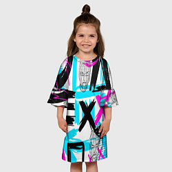 Платье клеш для девочки Маска гопника, цвет: 3D-принт — фото 2