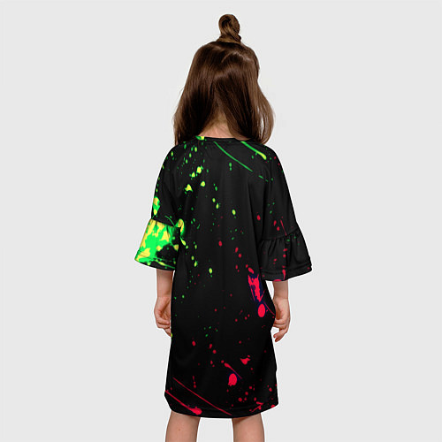 Детское платье Doom кислотные краски / 3D-принт – фото 4