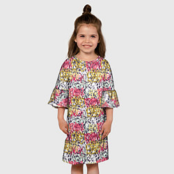 Платье клеш для девочки Граффити с узорами, цвет: 3D-принт — фото 2
