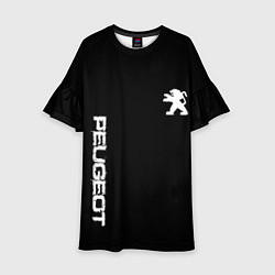 Платье клеш для девочки Peugeot logo white, цвет: 3D-принт