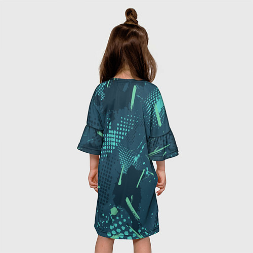 Детское платье Яркий абстрактный узор для спорта / 3D-принт – фото 4
