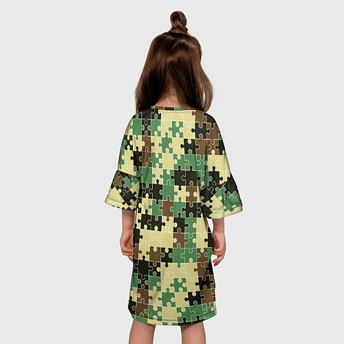 Детское платье Красочный камуфляжный пазл / 3D-принт – фото 4
