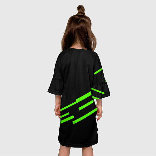 Детское платье Razer line green / 3D-принт – фото 4