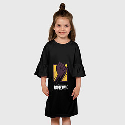 Платье клеш для девочки Радуга 6 лого стиль, цвет: 3D-принт — фото 2