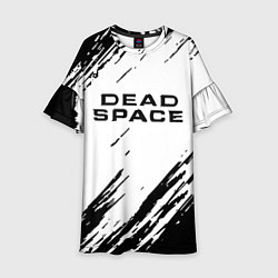 Платье клеш для девочки Dead space чёрные краски, цвет: 3D-принт