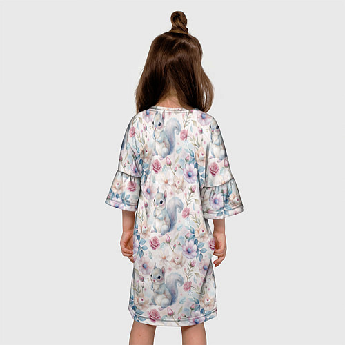 Детское платье Бельчонок в цветах / 3D-принт – фото 4