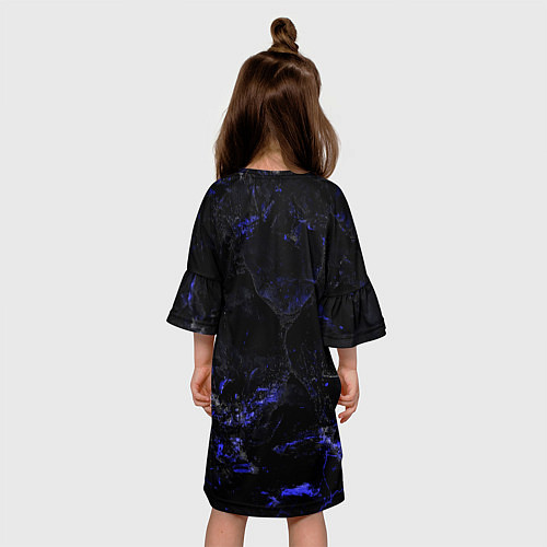 Детское платье Потертая синяя текстура / 3D-принт – фото 4
