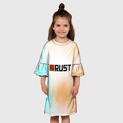 Платье клеш для девочки RUST gradient, цвет: 3D-принт — фото 2