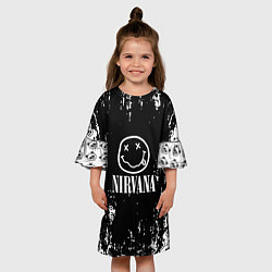 Платье клеш для девочки Nirvana teddy, цвет: 3D-принт — фото 2