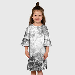 Платье клеш для девочки Абстракция - серый ветер, цвет: 3D-принт — фото 2