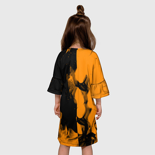 Детское платье Half life fire orange / 3D-принт – фото 4