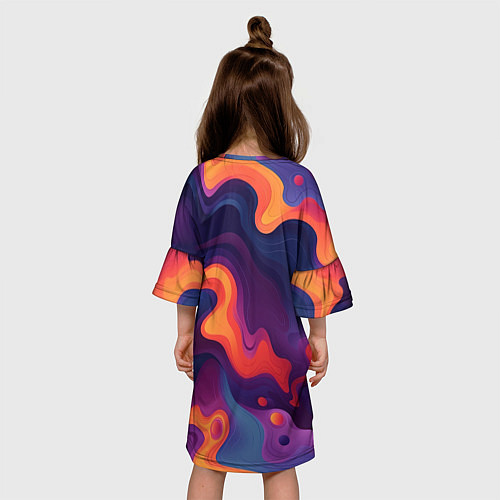 Детское платье Неоновый спектр / 3D-принт – фото 4