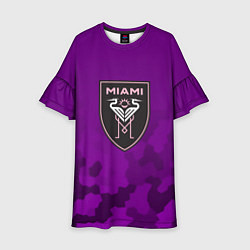 Платье клеш для девочки Inter Miami logo pattern, цвет: 3D-принт