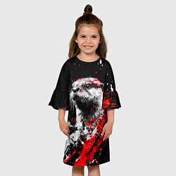 Платье клеш для девочки Портрет выдры, цвет: 3D-принт — фото 2