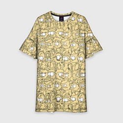 Детское платье Дудл человечки носатые - паттерн