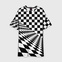 Детское платье Шахматная психоделика иллюзия