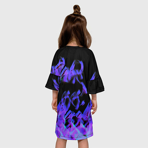 Детское платье Квейк неоновый огонь / 3D-принт – фото 4