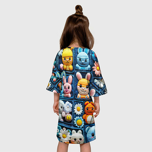 Детское платье Пэчворк с зайцами / 3D-принт – фото 4