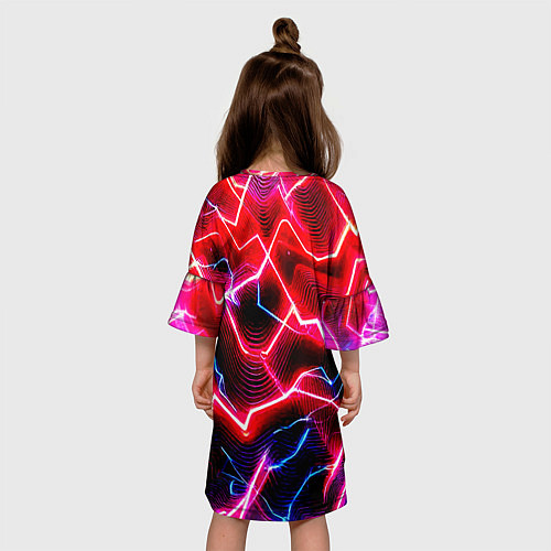 Детское платье Неоновые космические разряды - нейроарт / 3D-принт – фото 4