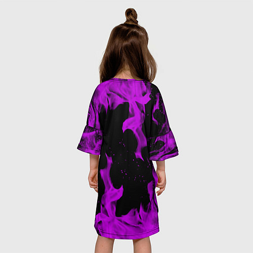 Детское платье Неоновый огонь текстура / 3D-принт – фото 4
