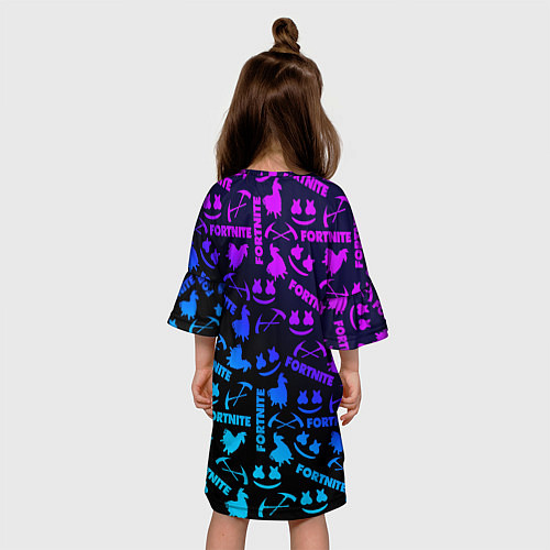 Детское платье Фортнайт неон / 3D-принт – фото 4