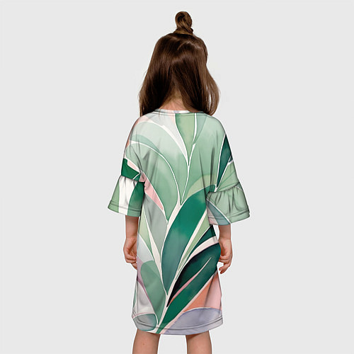 Детское платье Листья акварель / 3D-принт – фото 4