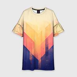 Платье клеш для девочки Abstract art - geometric shapes, цвет: 3D-принт