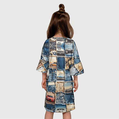 Детское платье Пэчворк с автомобилями / 3D-принт – фото 4
