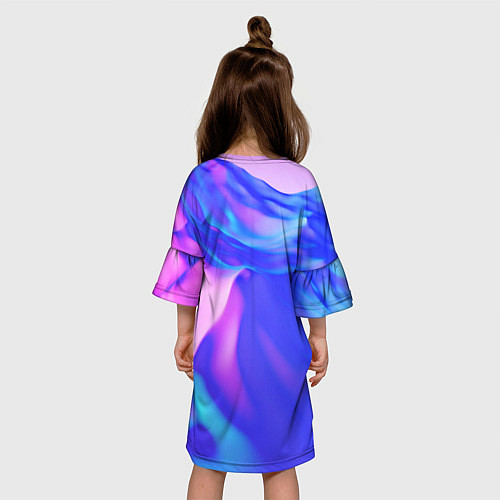 Детское платье Неоновая текстура абстракция / 3D-принт – фото 4