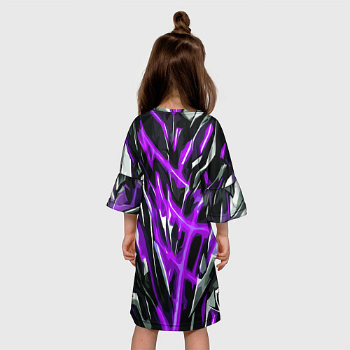 Детское платье Фиолетовая энергетическая абстракция / 3D-принт – фото 4